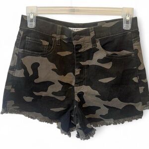 Celebrity Pink Camo Jean Shorts Distressed High-Waisted